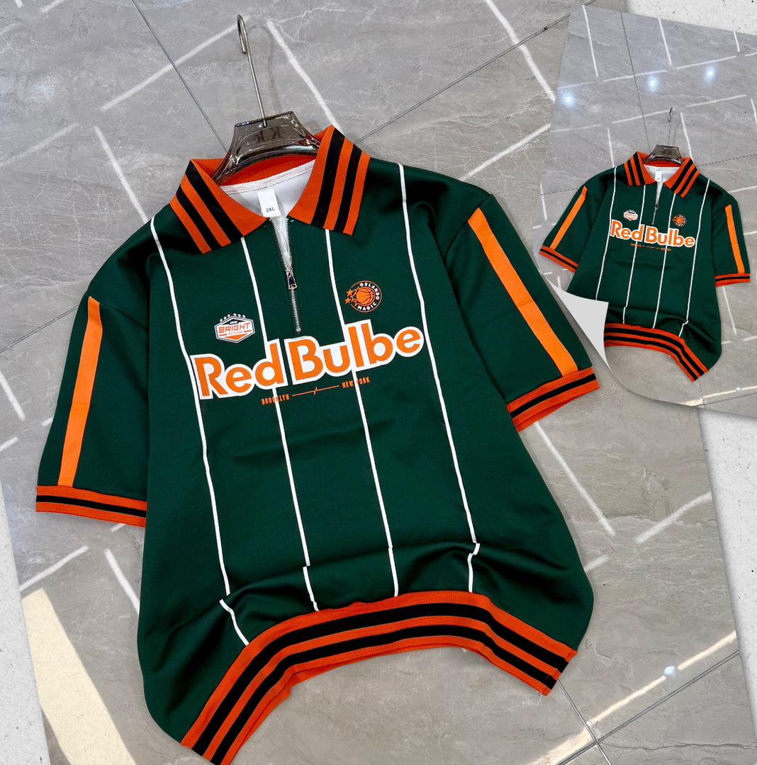 Men's Retro Stripe Half-Zip Polo Shirt- Casual Fashion Polo